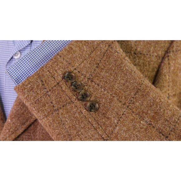 Timothy Everest x Harris Tweed Brown Windowpane Patch Pocket Coat Blazer 40S - Picture 6 of 11
